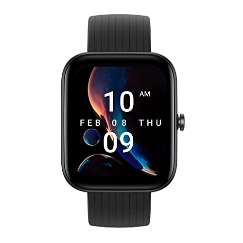 Amazfit Bip 3 Pro Smart Watch for Android iPhone, 4 Satellite Positioning Systems, 1.69" Color Display, 14-Day Battery Life, 60+ Sports Modes, Blood Oxygen Heart Rate Monitor, Water-Resistant(Black)