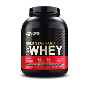 Optimum Nutrition Gold Standard 100% Whey Protein Powder, Double Rich Chocolate, 5 Pound (Packaging May Vary)