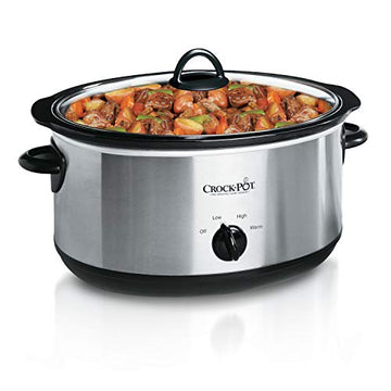 Crock-Pot 7 Quart Oval Manual Slow Cooker, Stainless Steel (SCV700-S-BR)